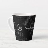 Persoonlijk monogram Geometric Trendy Black Patter Latte Mok (Linkerhoek)