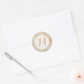 Persoonlijk Monogram Glans Ronde Sticker (Envelop)