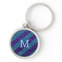 Persoonlijk monogram glitters paars & blauw