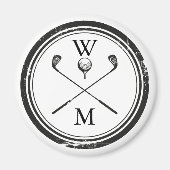 Persoonlijk Monogram Golf Magneet (Voorkant)