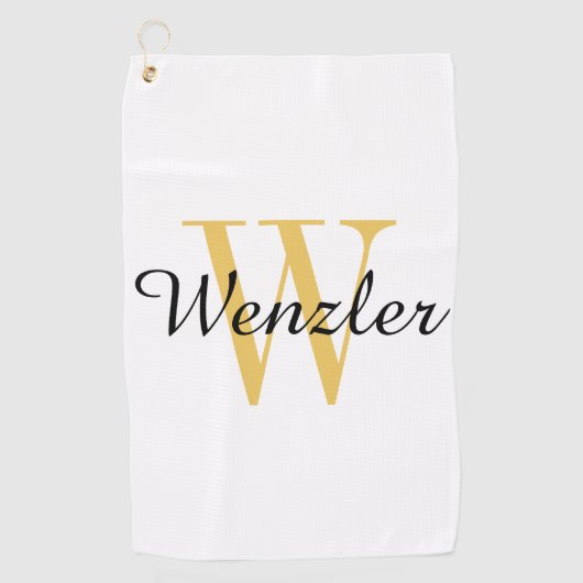 Persoonlijk monogram golfhanddoek (Voorkant)