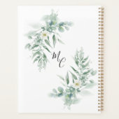 Persoonlijk monogram groen blad planner (Achterkant)