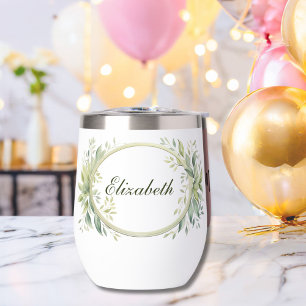 Persoonlijk monogram groen bruidsmeisje cadeau