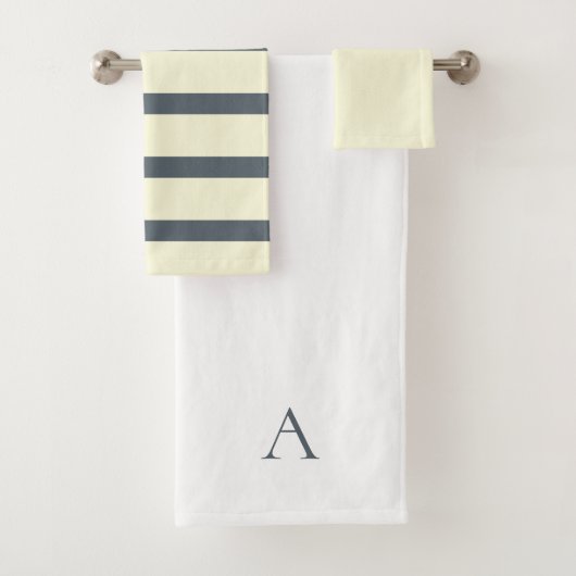 Persoonlijk Monogram Groen & Geel Bad Handdoek (Insitu)