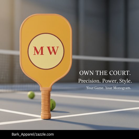 Persoonlijk monogram herfst kleuren schema pickleball paddle