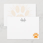 Persoonlijk monogram hond poot zonneschijn in dist notitiekaartje (Voorkant / Achterkant)