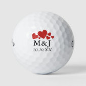 Persoonlijk Monogram Huwelijk Save The Date Golfballen (Voorkant)