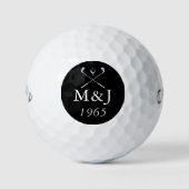 Persoonlijk Monogram Huwelijksjubileum Datum Golfballen (Voorkant)
