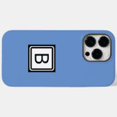 Persoonlijk monogram in zwarte dubbele doos op bla Case-Mate iPhone case (Achterkant (horizontaal))