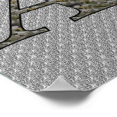 Persoonlijk monogram initiaal A Hydrangeabloem Poster (Hoek)