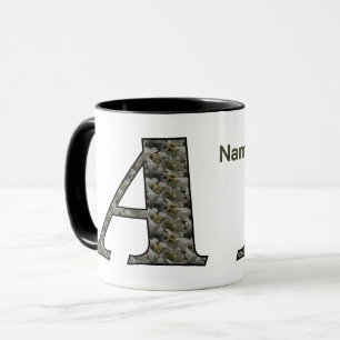 Persoonlijk monogram Initiaal A Hydrangeabloemen Mok