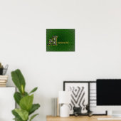 Persoonlijk Monogram Initiaal A Madeliefjes Kunst Poster (Thuiskantoor)