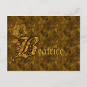 Persoonlijk Monogram Initiaal B Gouden Pioen Briefkaart (Voorkant)