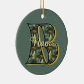 Persoonlijk monogram initiaal B madeliefjes bloem Keramisch Ornament (Rechts)