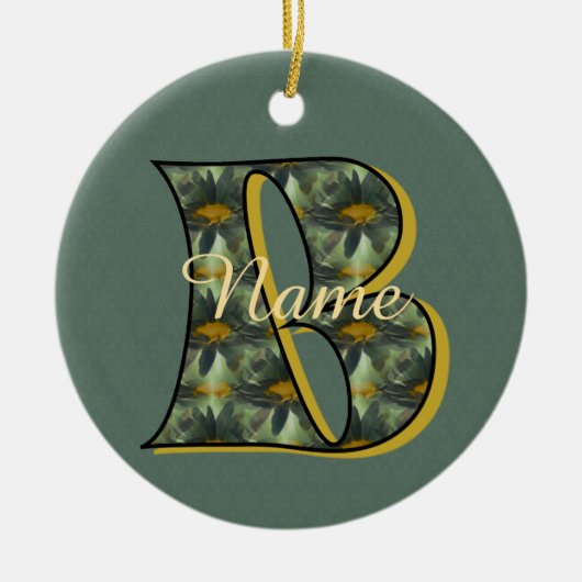 Persoonlijk monogram initiaal B madeliefjes bloem Keramisch Ornament (Voorkant)