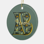 Persoonlijk monogram initiaal B madeliefjes bloem Keramisch Ornament (Links)
