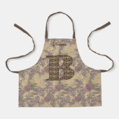 Persoonlijk monogram initiaal B vintage bloemmotie Schort (Voorkant)