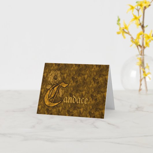 Persoonlijk monogram initiaal C gouden pioen bloem Kaart (Gele Bloem)