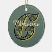 Persoonlijk monogram initiaal C madeliefjes bloem Keramisch Ornament (Links)