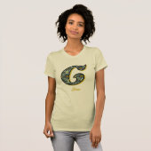 Persoonlijk monogram initiaal C madeliefjes bloem T-shirt (Voorkant volledig)