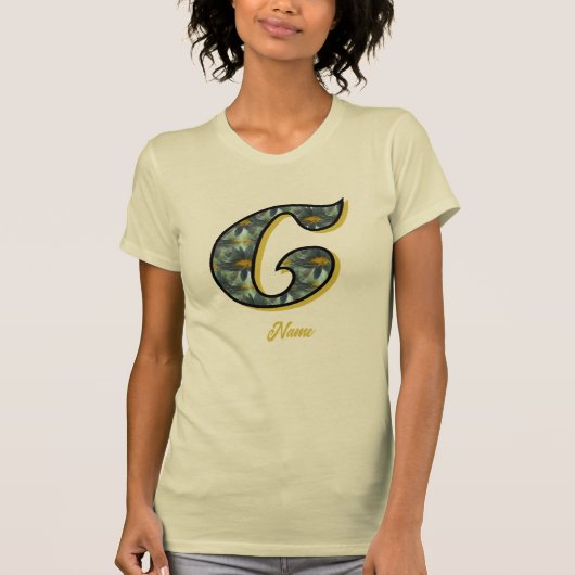 Persoonlijk monogram initiaal C madeliefjes bloem T-shirt (Voorkant)