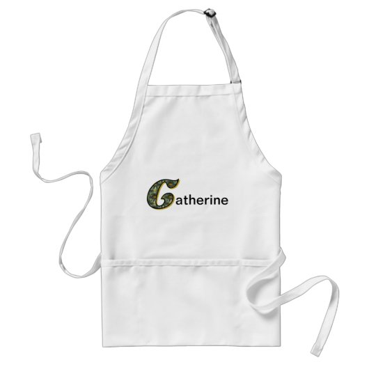 Persoonlijk monogram initiaal C met madeliefjes Standaard Schort (Voorkant)