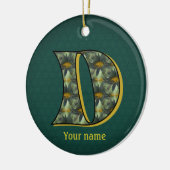 Persoonlijk Monogram Initiaal D Madeliefjes Bloem  Keramisch Ornament (Links)