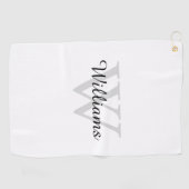 Persoonlijk monogram initiaal en naam golfhanddoek (Horizontaal)