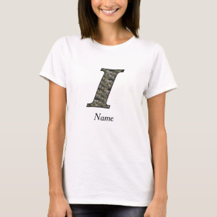 Persoonlijk monogram initiaal I hortensia bloemen T-shirt
