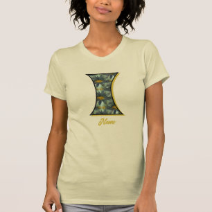Persoonlijk monogram initiaal I madeliefjes bloem T-shirt