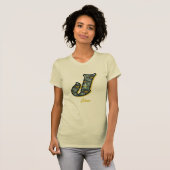 Persoonlijk monogram initiaal J madeliefjes bloem T-shirt (Voorkant volledig)