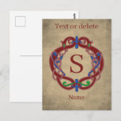 Persoonlijk monogram initiaal Keltisch ontwerp Briefkaart (Voorkant / Achterkant)