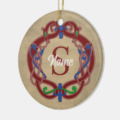 Persoonlijk monogram initiaal Keltisch ontwerp Keramisch Ornament (Links)