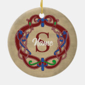 Persoonlijk monogram initiaal Keltisch ontwerp Keramisch Ornament (Achterkant)