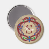 Persoonlijk monogram initiaal Keltisch ontwerp Magneet (Voorkant / Achterkant)