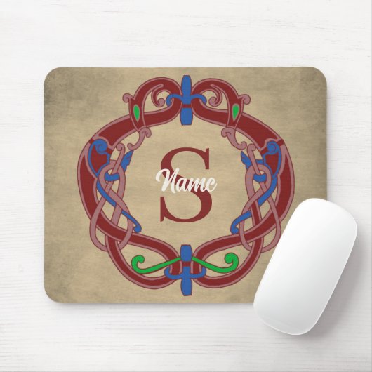 Persoonlijk monogram initiaal Keltisch ontwerp Muismat (Met muis)