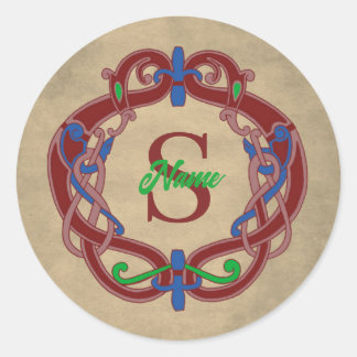 Persoonlijk monogram initiaal Keltisch ontwerp Ronde Sticker