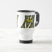 Persoonlijk monogram initiaal M madeliefjes bloem Reisbeker (Voorkant rechts)