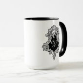 Persoonlijk monogram initiaal mok (Voorkant rechts)