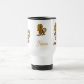Persoonlijk monogram initiaal N gouden pioen Reisbeker (Center)