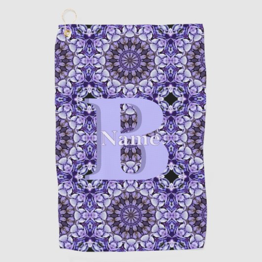 Persoonlijk Monogram Initiaal Naam Bloemstuk Golfhanddoek (Voorkant)