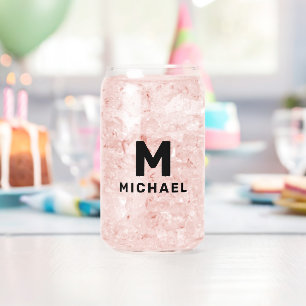 Persoonlijk monogram initiaal & naam modern blikvorm glas