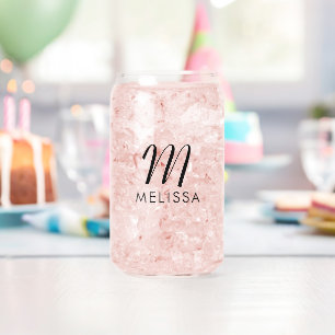 Persoonlijk Monogram Initiaal & Naam Script Modern Blikvorm Glas