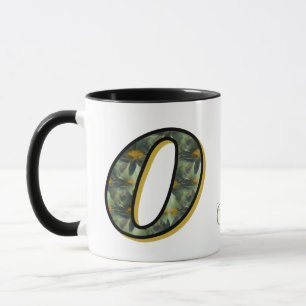 Persoonlijk monogram initiaal O madeliefjes bloem Mok