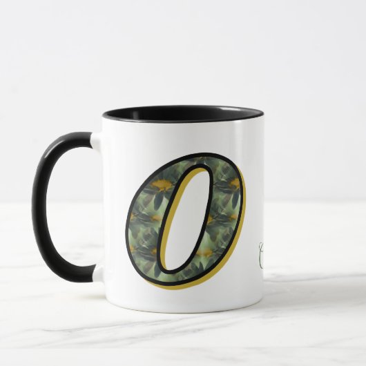 Persoonlijk monogram initiaal O madeliefjes bloem Mok (Links)