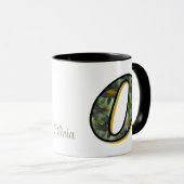 Persoonlijk monogram initiaal O madeliefjes bloem Mok (Voorkant rechts)
