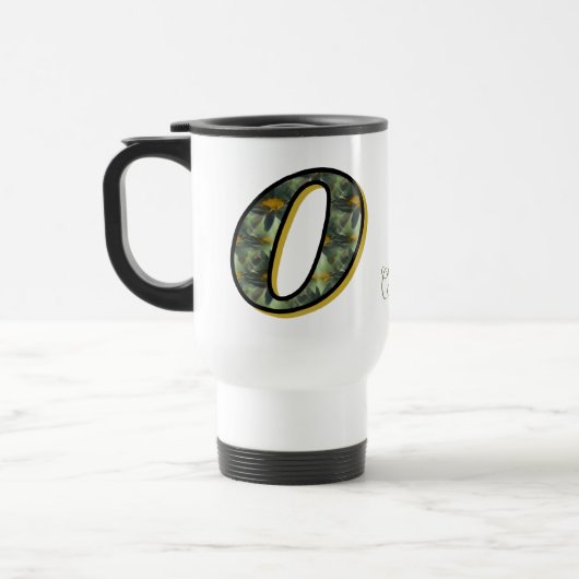 Persoonlijk Monogram Initiaal O Madeliefjes Bloems Reisbeker (Links)