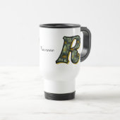 Persoonlijk Monogram Initiaal R Madeliefje Bloem K Reisbeker (Voorkant rechts)