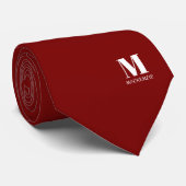 Persoonlijk monogram initiaal wapen bordeauxrood stropdas (Opgerold)