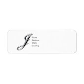 Persoonlijk Monogram J Script Retouradreslabel Etiket (Voorkant)